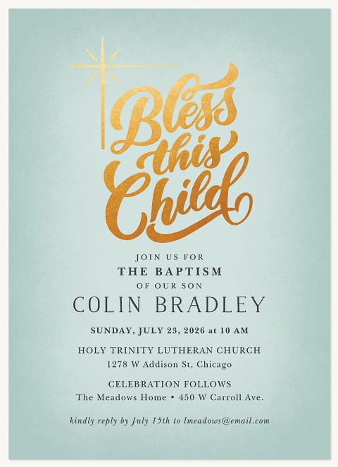 Bless This Child Baptisms & Christening Invitations