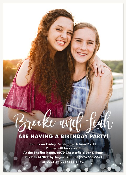 Birthday Sparkle Teen Birthday Invitations