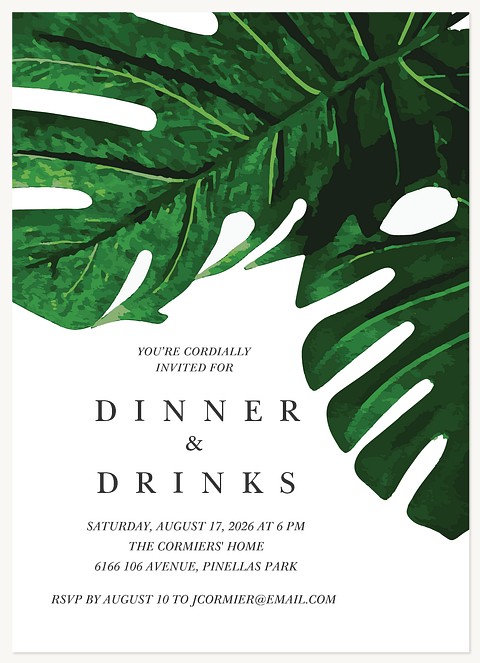 Tropical Dinner & Cocktail Party Invitations