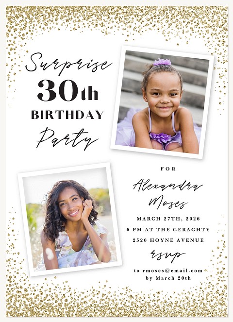  Confetti Surprise Adult Birthday Party Invitations