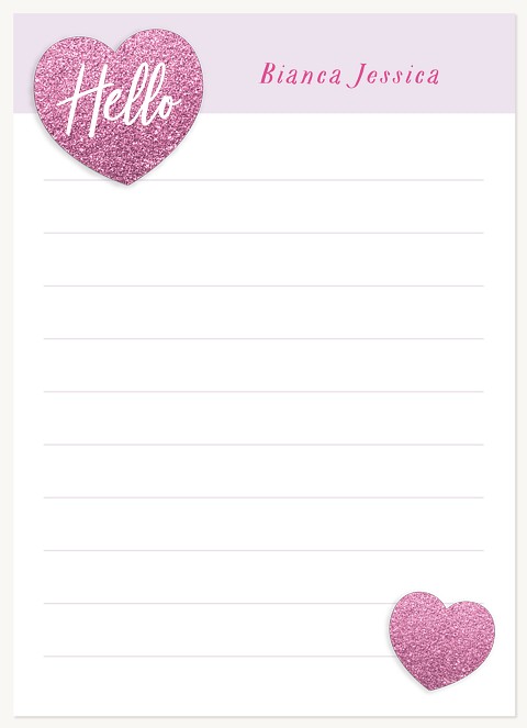 Glittering Hearts Stationery For Kids