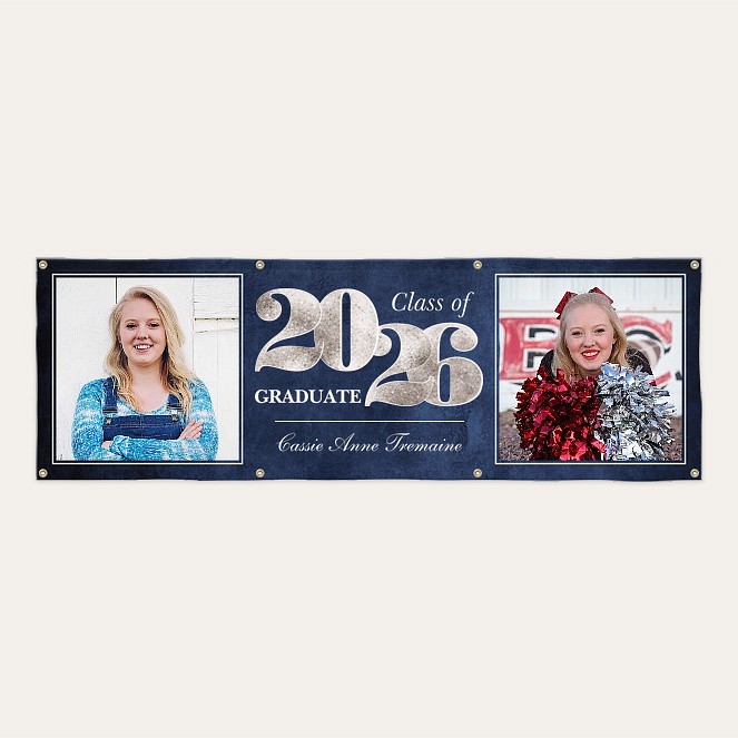 Silver Standard Graduation Photo Banner Custom Banners
