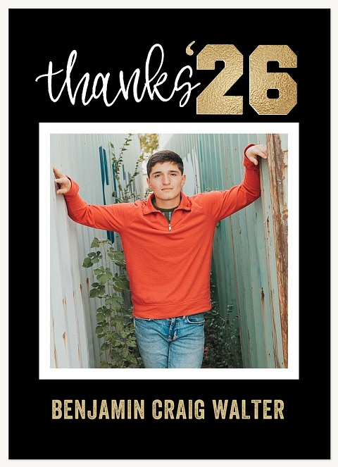 Varsity Snapshot Graduation Thank You Cards