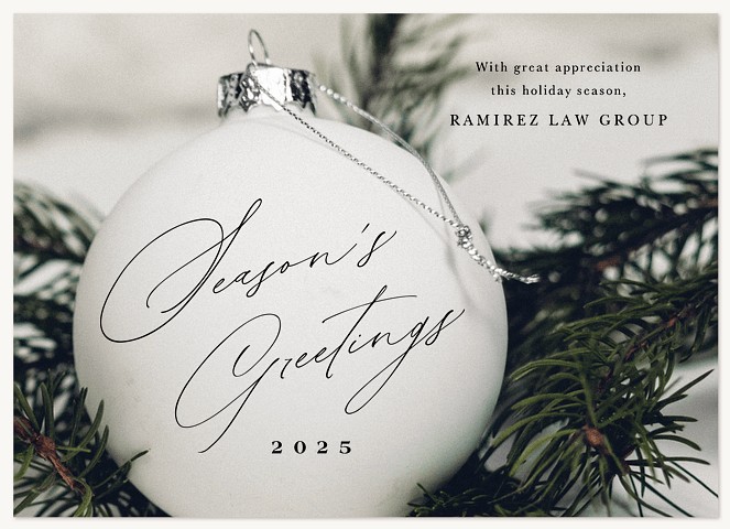 Elegant Ornament Business Holiday Cards