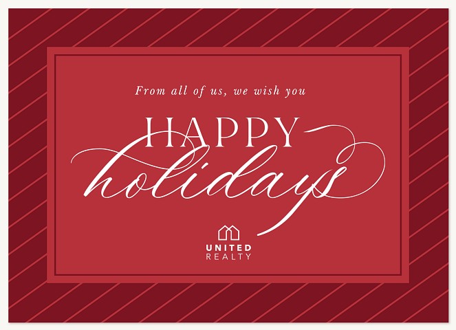 Crimson Elegance Business Holiday Cards
