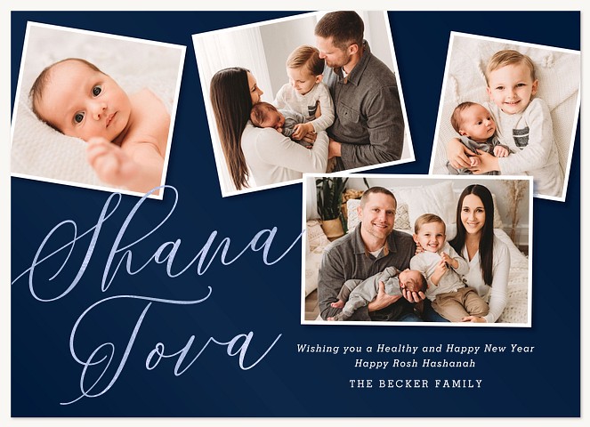 Blue Backdrop Rosh Hashanah cards