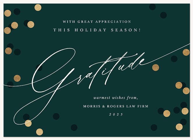 Confetti Gratitude Business Holiday Cards