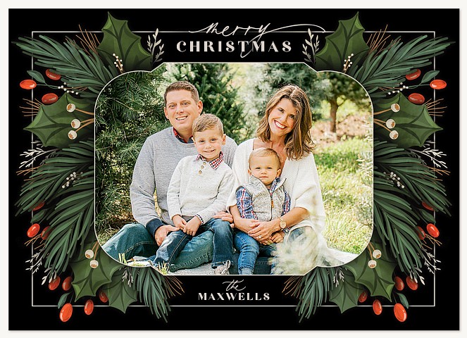 Evergreen Bouquet Personalized Holiday Cards