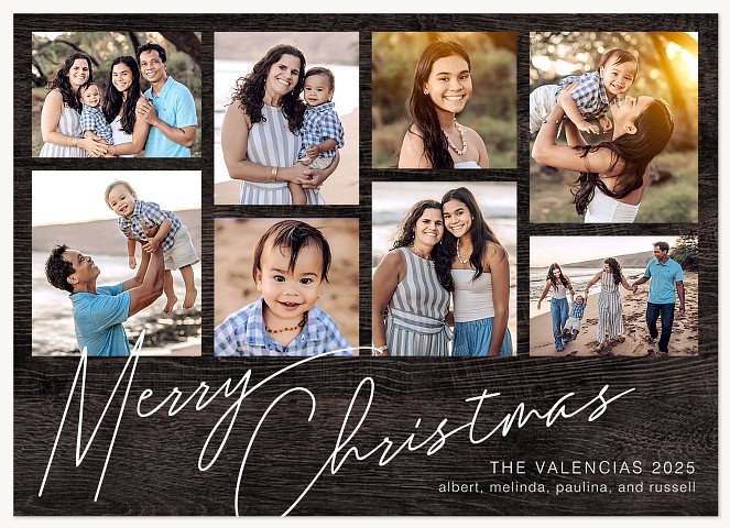 Walnut Mosaic Personalized Holiday Cards