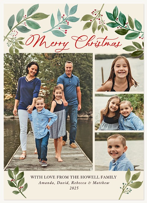 Hand Painted Holidays Personalized Holiday Cards