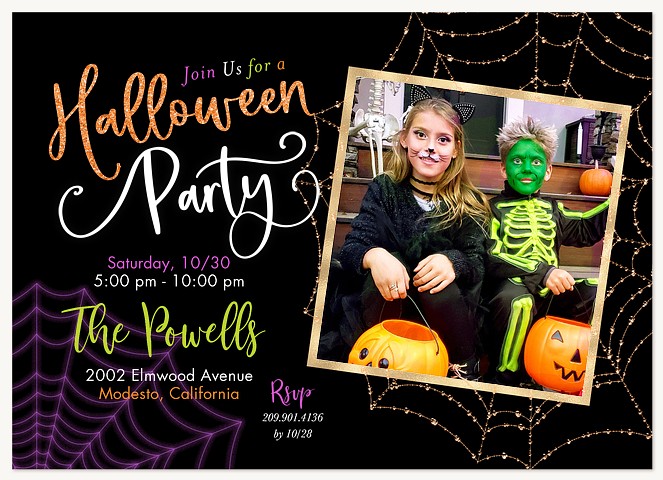 Spooky Spiderwebs Halloween Party Invitations