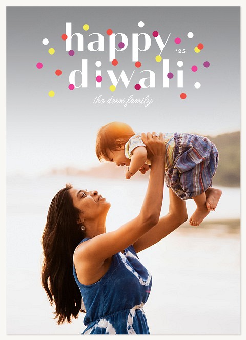 Colorful Confetti Diwali Holiday Cards