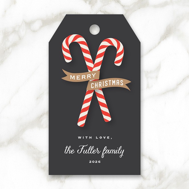 Candy Cane Twist Custom Gift Tags
