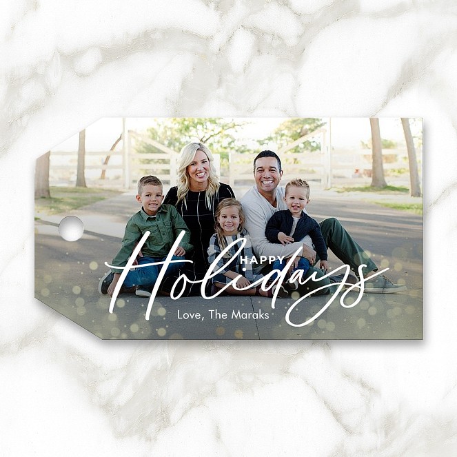Modern Bokeh Custom Gift Tags