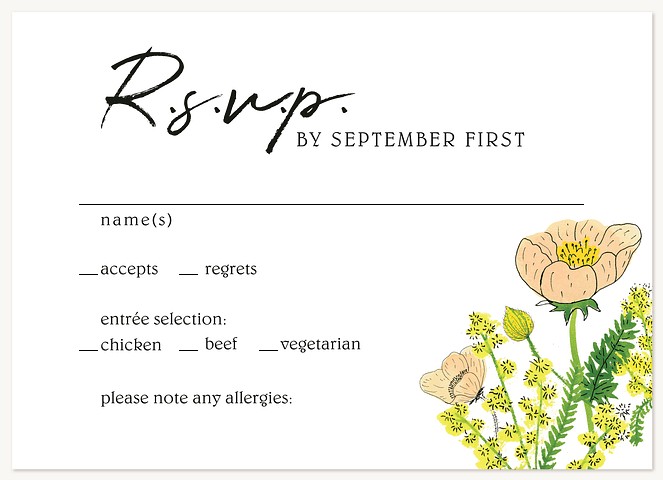 California Poppies Wedding RSVP Cards