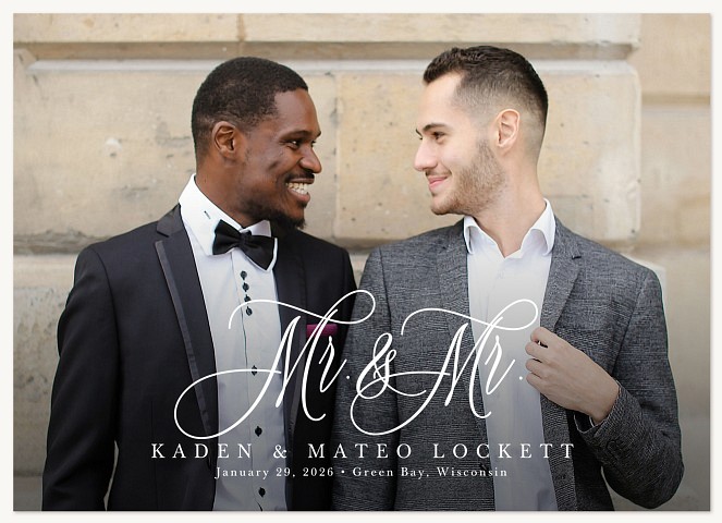 Mr. & Mr. Wedding Announcements