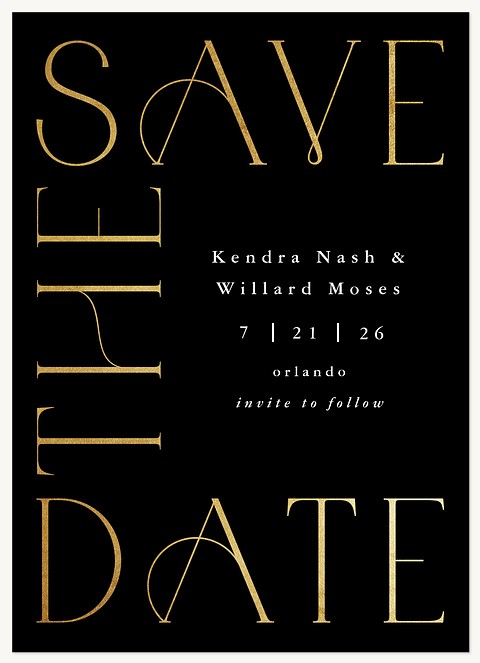 Gilded Deco Save the Date Cards