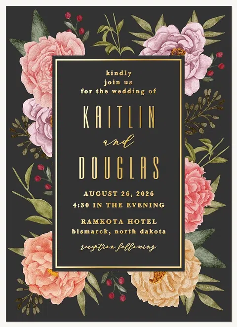 Midnight Floral Wedding Invitations