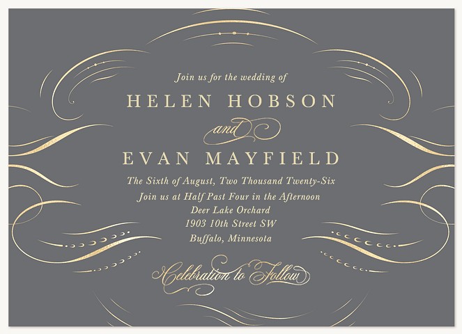 Gilded Embellishments Wedding Invitations