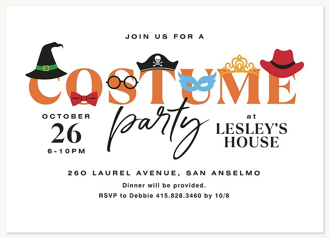 Costume Party Halloween Party Invitations