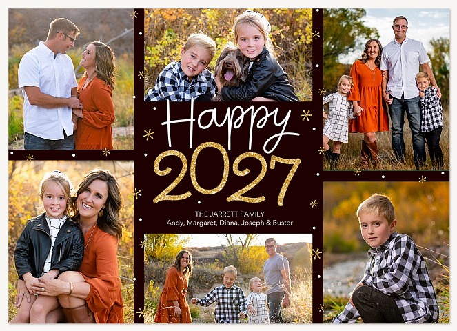 Whimsical Sparkle Personalized Holiday Cards