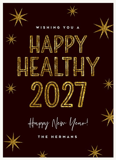 New Year Glitz Personalized Holiday Cards