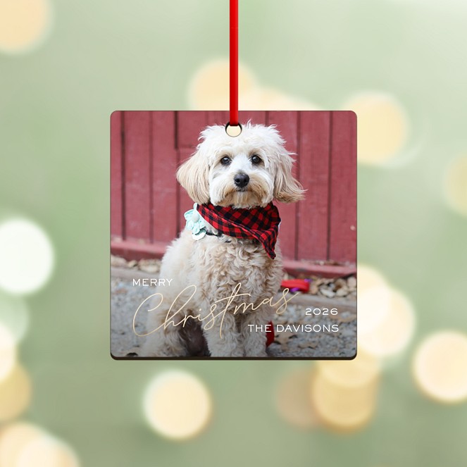 Scripted Gold Personalized Ornaments