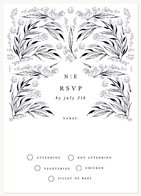 Luxe Leaves Wedding RSVP Cards