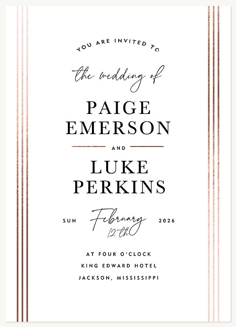 Bronze Stripes Wedding Invitations