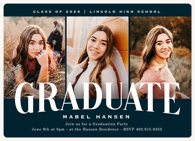 Triple Panel Graduation Cards