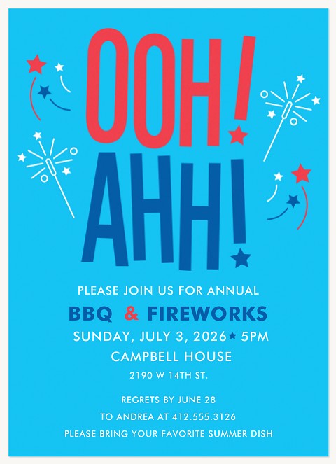 American Pride Summer Party Invitations