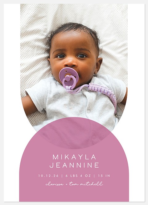 Arching Overlap Baby Birth Announcements