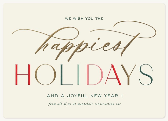 Colorful Type Holiday & Christmas Magnet Cards