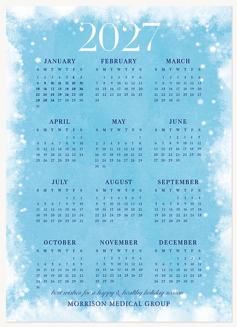 Tranquil Calendar Business Holiday Cards
