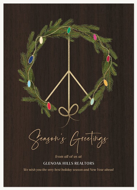 Peace Wreath Business Holiday Cards