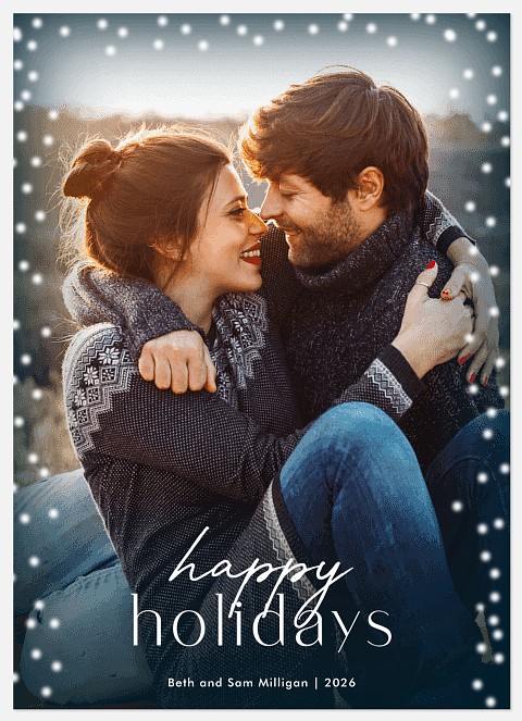 Winter Ombre Holiday Photo Cards