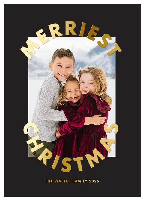 Arched Overlay Personalized Holiday Cards
