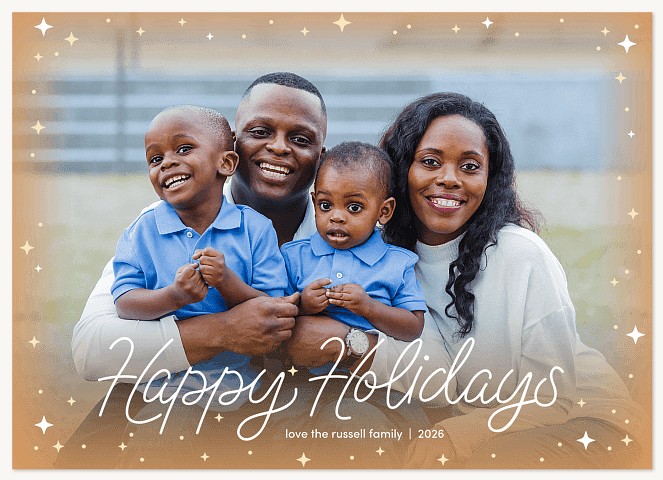Sparkle Border Personalized Holiday Cards