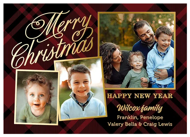 Checkered Classic Personalized Holiday Cards