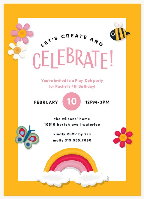 Play-Doh Critters Kids Birthday Invitations