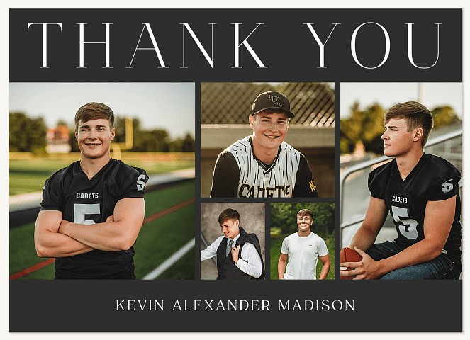 Grid Thanks Thank You Cards 