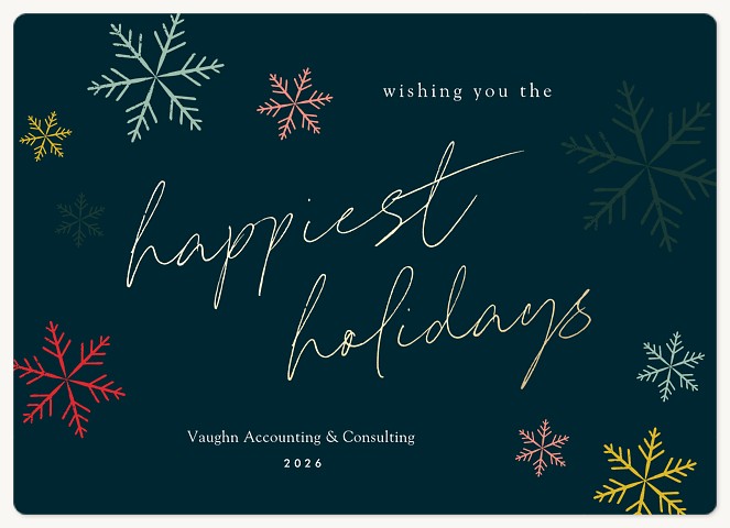 Colorful Snowflakes Holiday & Christmas Magnet Cards