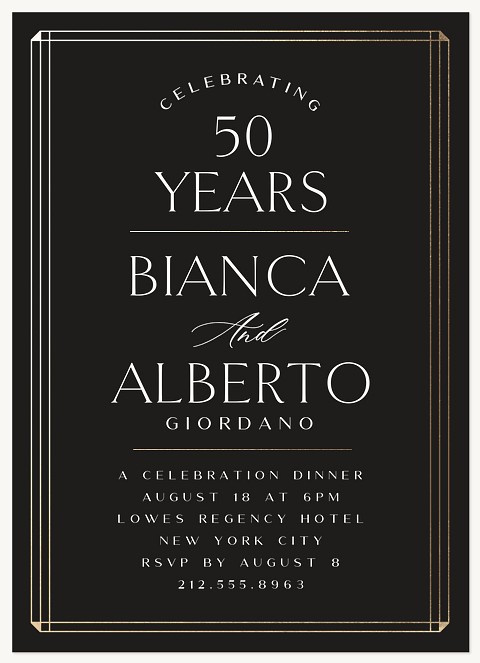 Milestone Celebration Wedding Anniversary Invitations