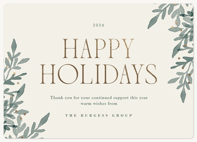 Elegant Greenery Holiday & Christmas Magnet Cards