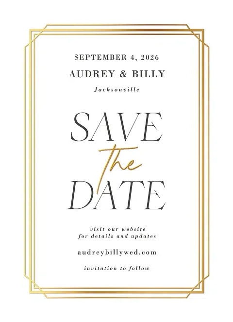 Gold Standard Save the Date Cards