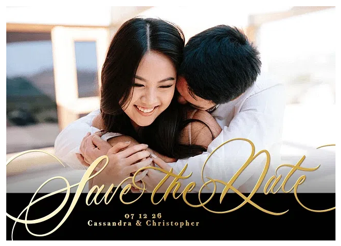 Ornate Flourish Save the Date Cards