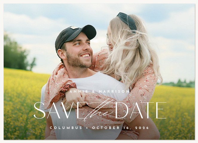 Harmonious Script Save the Date Cards