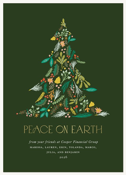 Flower Tree Business Holiday Cards