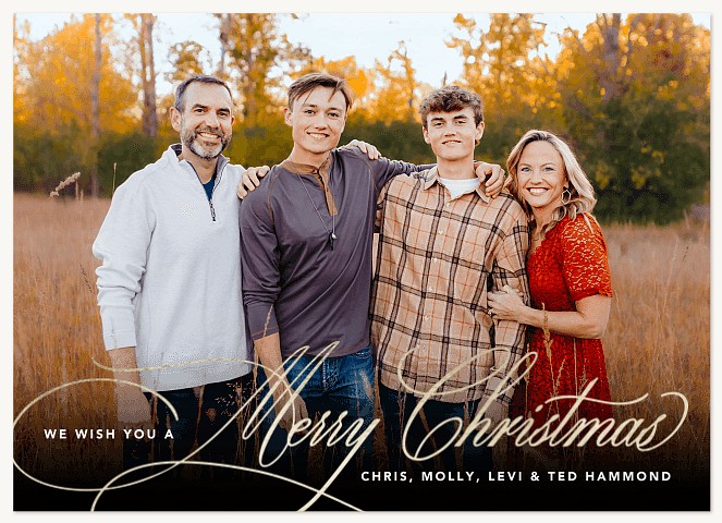 Glitter Noir Personalized Holiday Cards