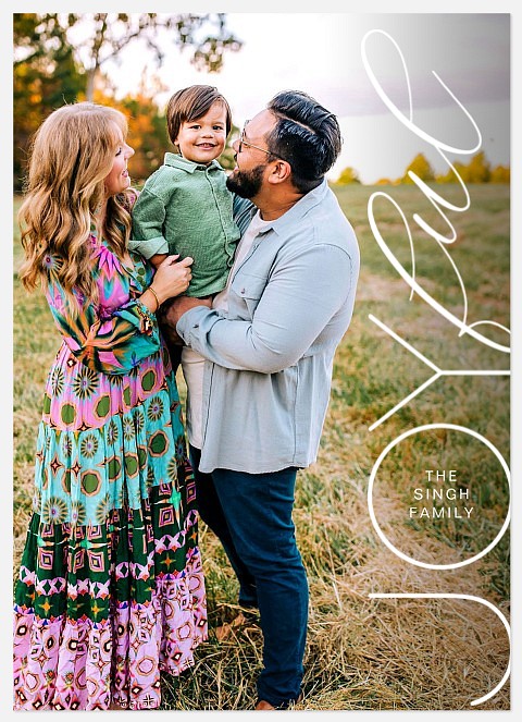 Sophisticated Joyful Holiday Photo Cards